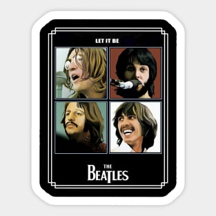 The Beatles | Let It Be: Fab Four Screen Print Fanart Sticker